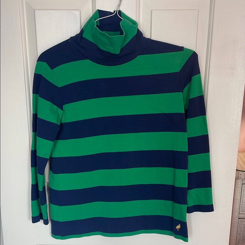 TBBC Striped Green and Blue Kids Turtleneck Top